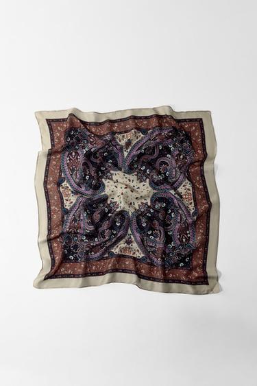 PRINTED SCARF WITH SILK - Mauve by Zara