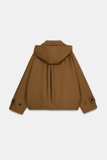 TRENCH CORTO WATER REPELLENT ZW COLLECTION - Tostado de Zara
