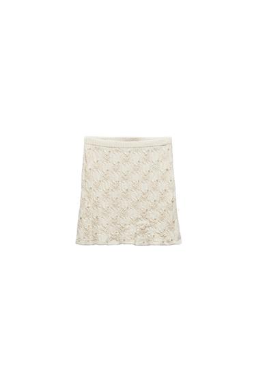 PEARL TRIM KNIT SKIRT
