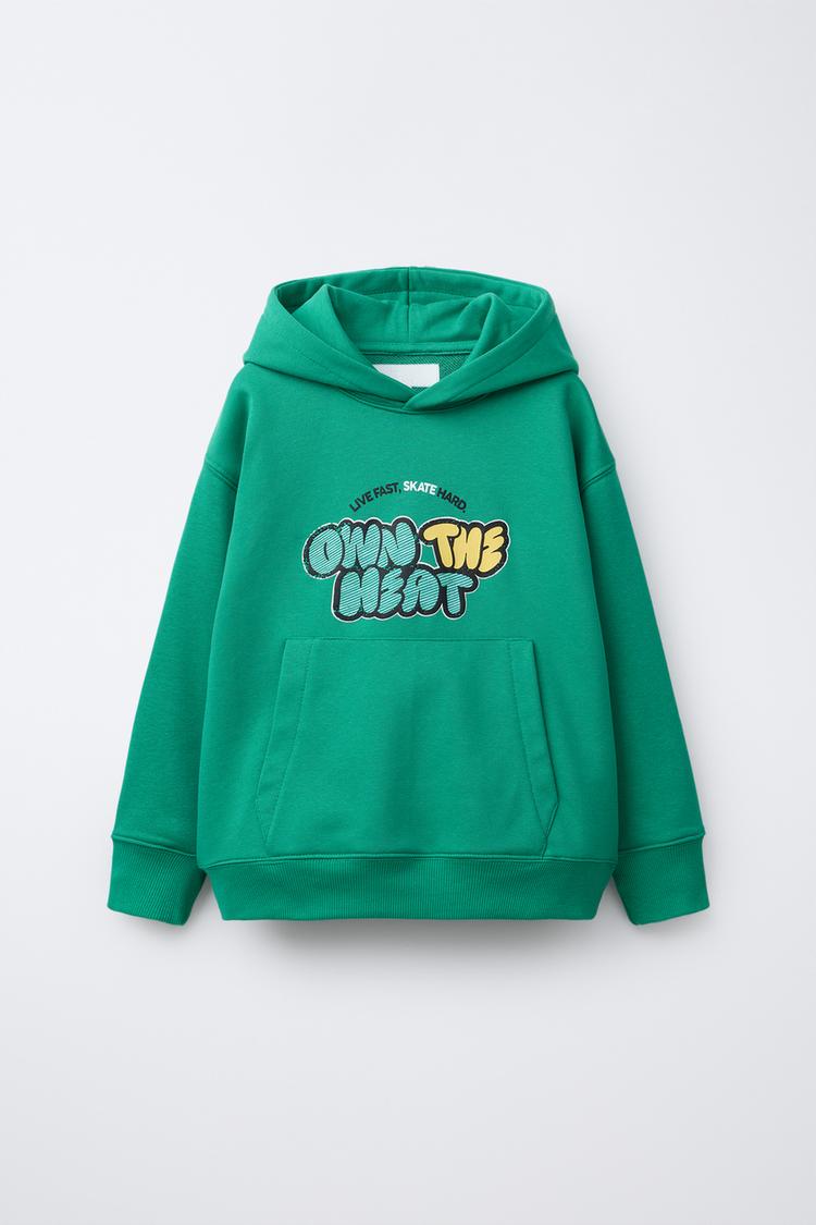 Long Sleeve Printed Hooded Sweater