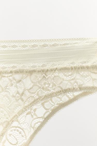 CULOTTE BOXER DENTELLE - Blanc cassé de Zara - Image 4