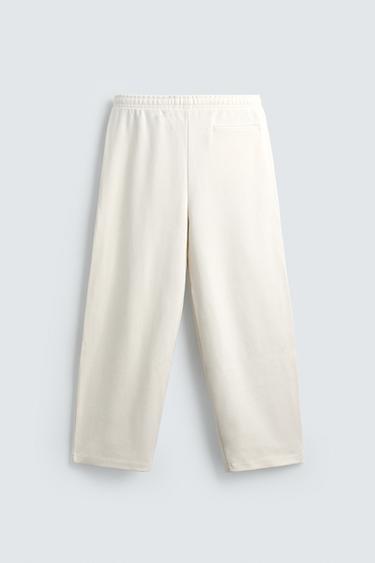 PANTALON DE JOGGING COUPE LARGE À PLIS - Écru de Zara - Image 7