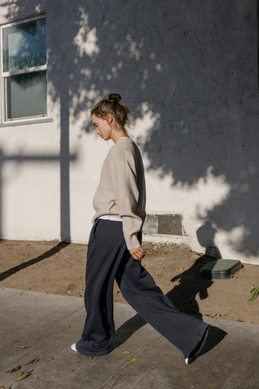 PANTALÓN RECTO SOFT - Carbón de Zara