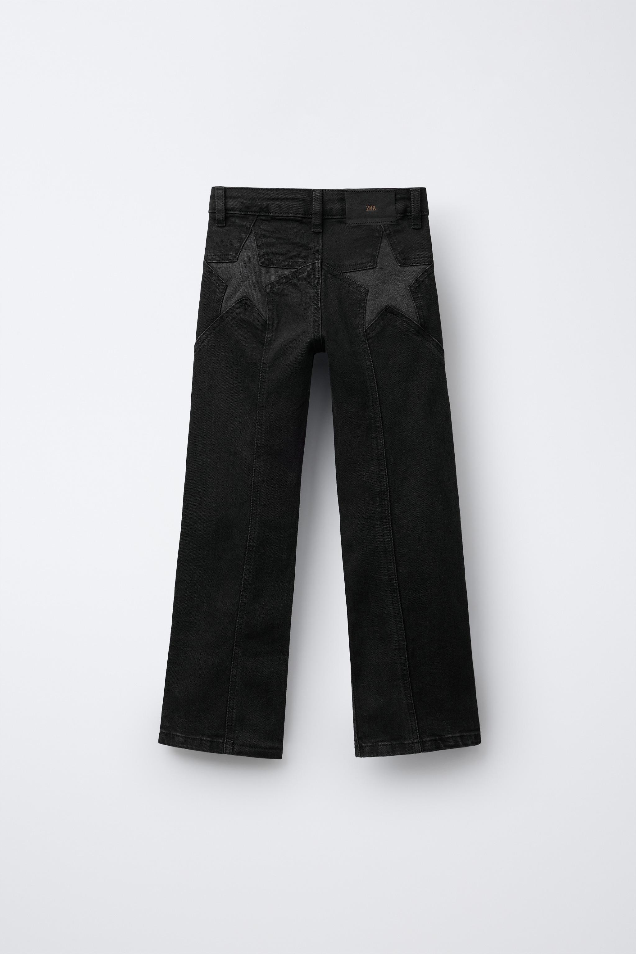 BOOTCUT JEANS WITH STAR PATCHES - Blue | ZARA Canada