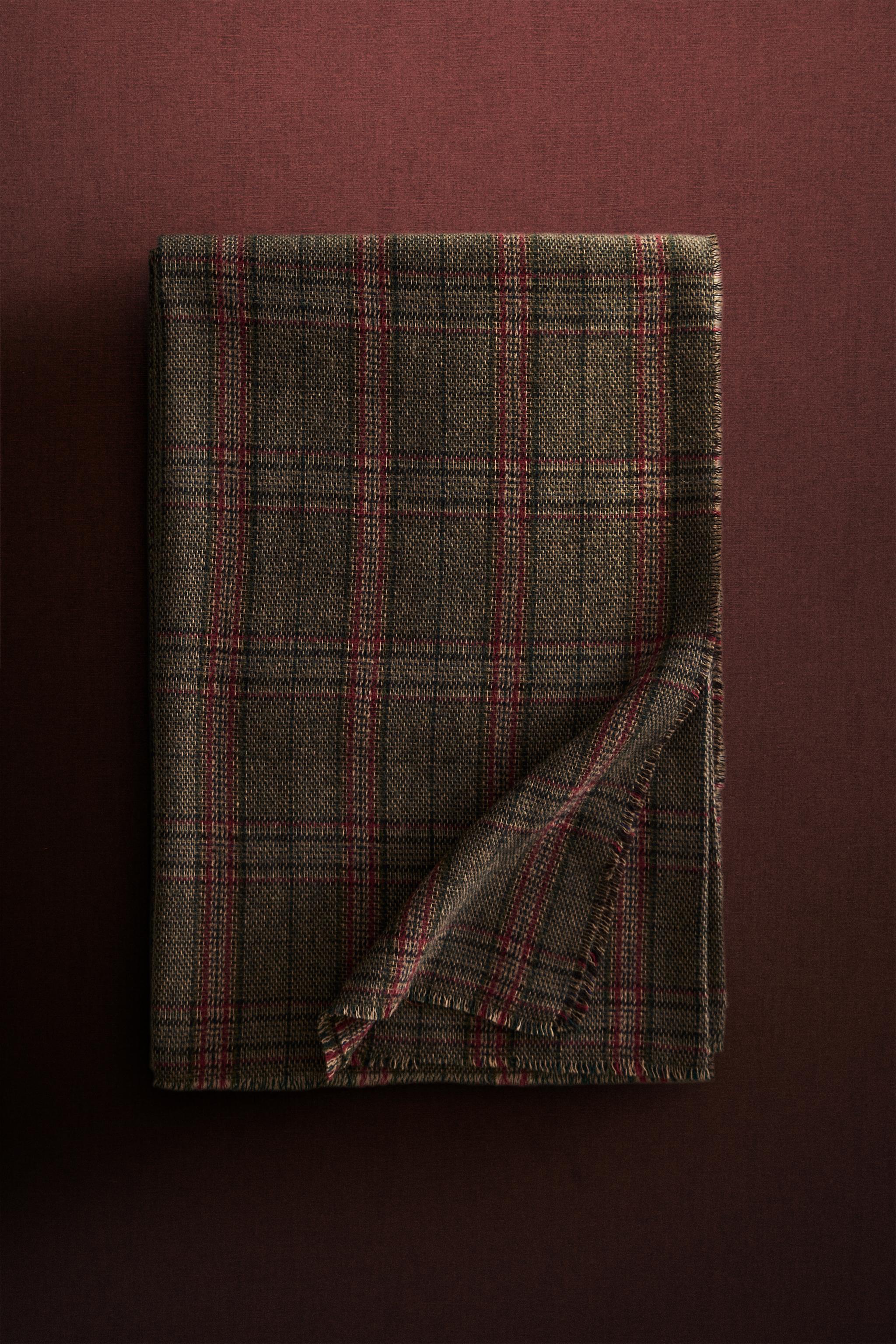 CHRISTMAS TARTAN CHECK BLANKET