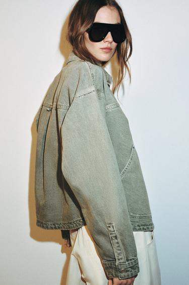 Z1975 DENIM JACKET - Khaki by Zara - Image 2