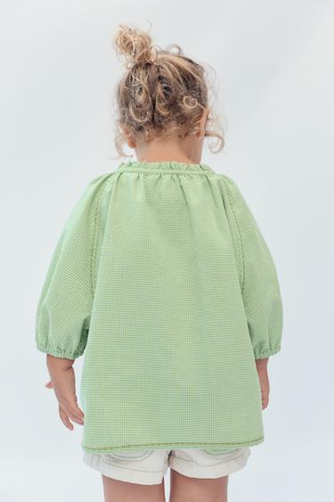 2-14 YEARS/ LIMITED EDITION GINGHAM BLOUSE - Light green by Zara - Image 6
