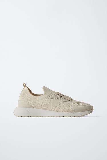 ZAPATILLA DEPORTIVA CALCETÍN - Marrón Arena de Zara