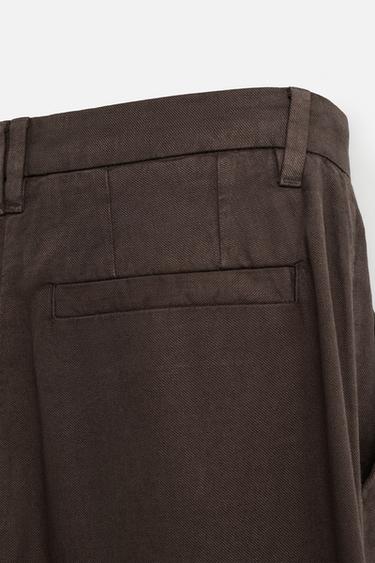 PANTALON FLUIDE À PLIS - Marron de Zara - Image 9