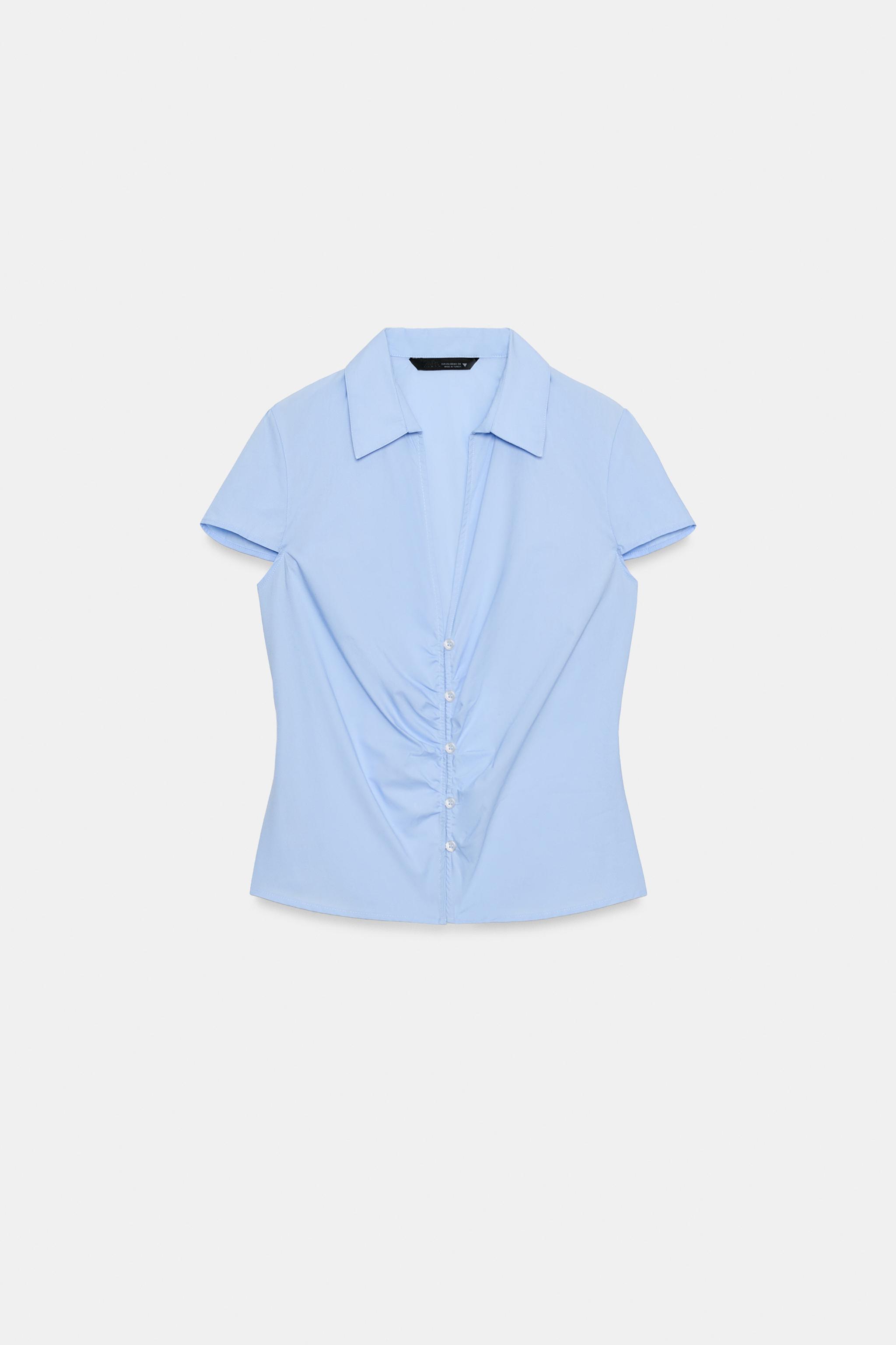 RUCHED FITTED SHIRT