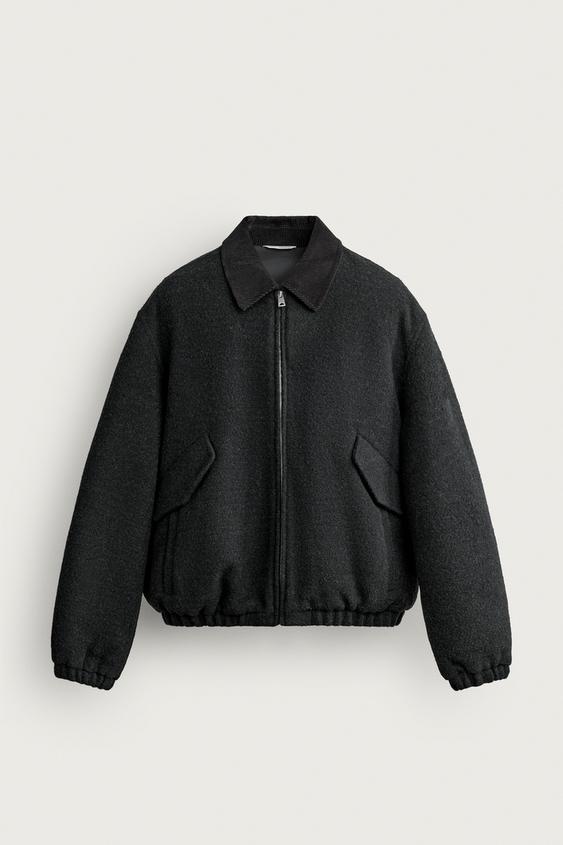 Zara RELAXED FIT PADDED JACKET - Blue green - Image 0