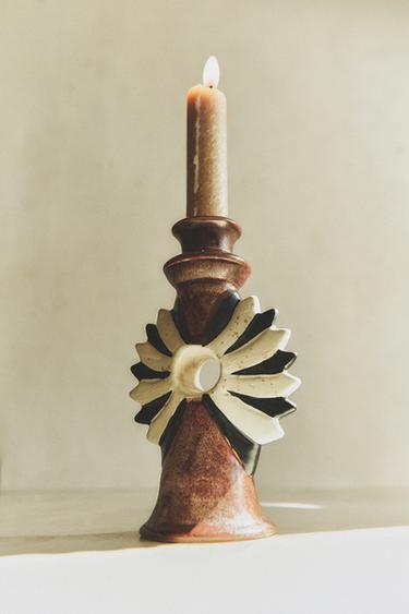 BOUGEOIR FLEUR - Marron de Zara