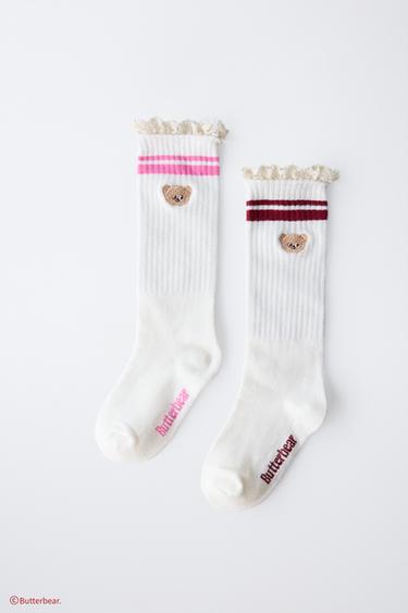 BUTTERBEAR © ロングソックス2足セットホワイトZaraのBUTTERBEAR © ロングソックス2足セット - ホワイト 