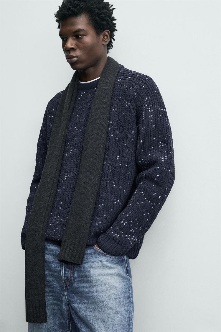 ZARA CHENILLE CONTRAST JUMPER