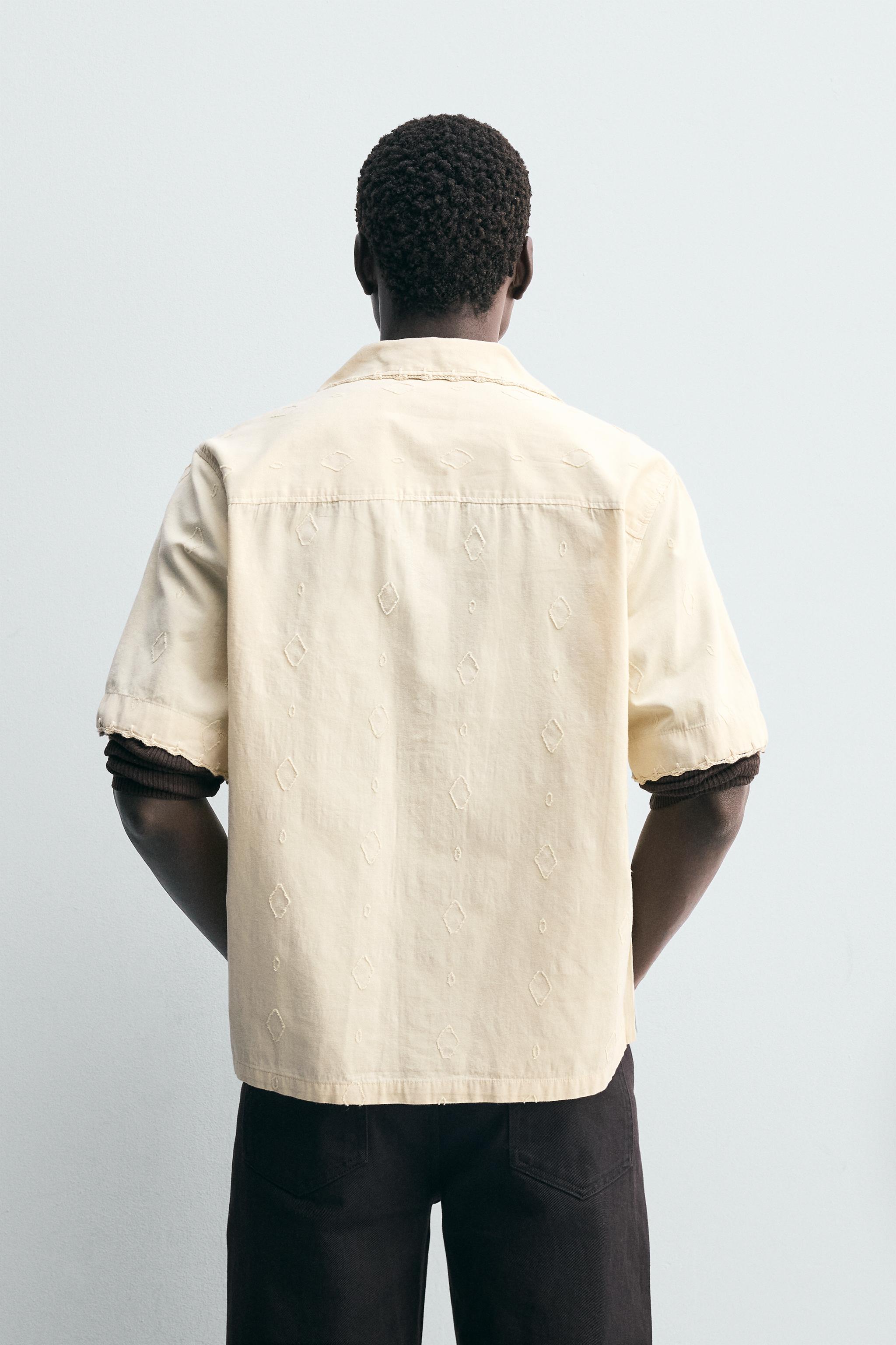 EMBROIDERED GEOMETRIC JACQUARD SHIRT