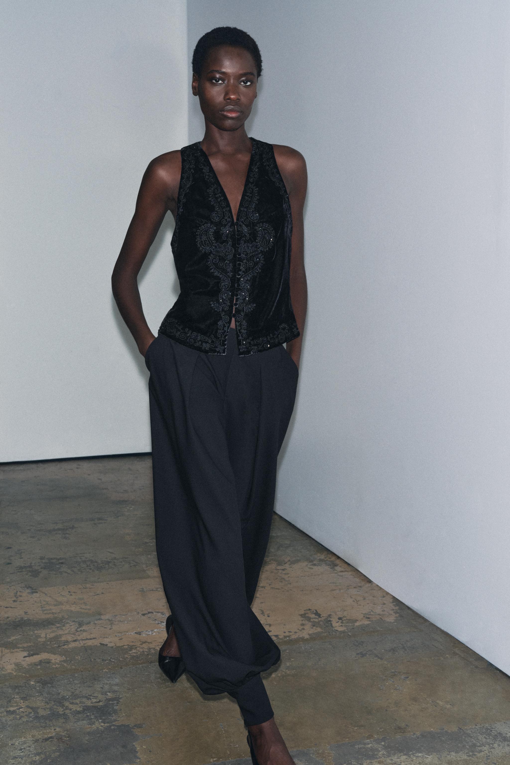 ZW COLLECTION LIMITED EDITION EMBROIDERED VELVET VEST