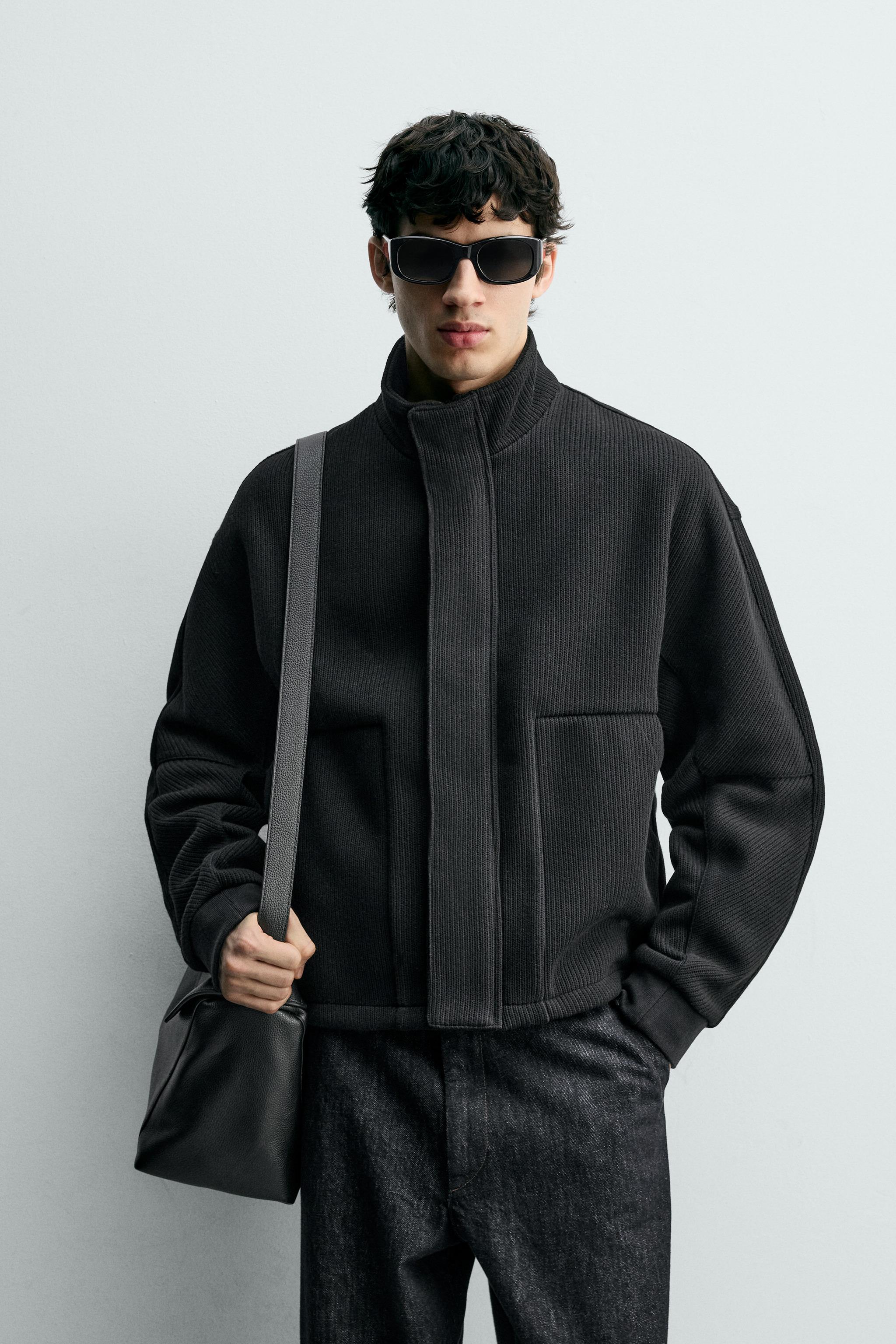 BOXY FIT RIBBED JACKET - Black | ZARA South Africa
