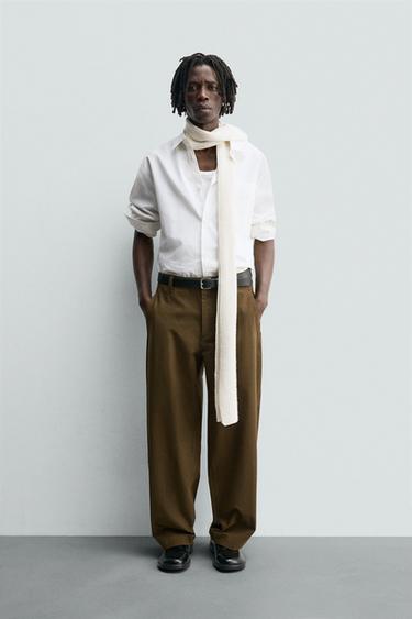 BALLOON FIT TROUSERS - mid khaki by Zara