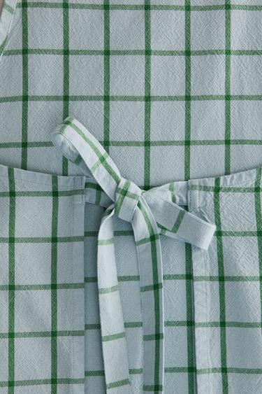 CHECK COTTON KITCHEN APRON - Blue by Zara - Image 4