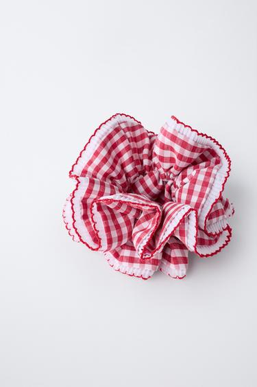 CHOUCHOU DOUBLE À CARREAUX VICHY - Rouge de Zara - Image 1
