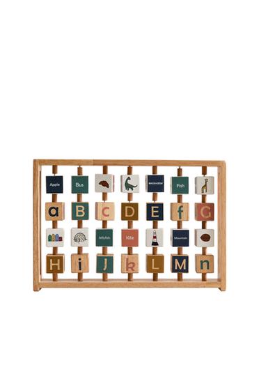 KIDS' WOODEN ALPHABET TOY - Light beige by Zara