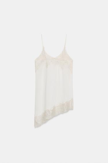 ZW COLLECTION LACE-TRIMMED CAMISOLE TOP - White by Zara - Image 7