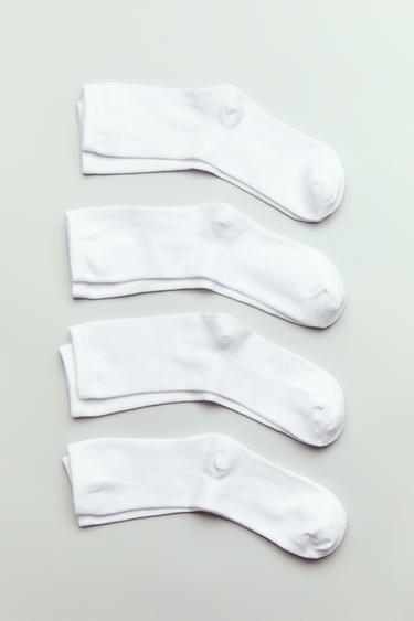 Zara FOUR-PACK OF LONG SOCKS - White