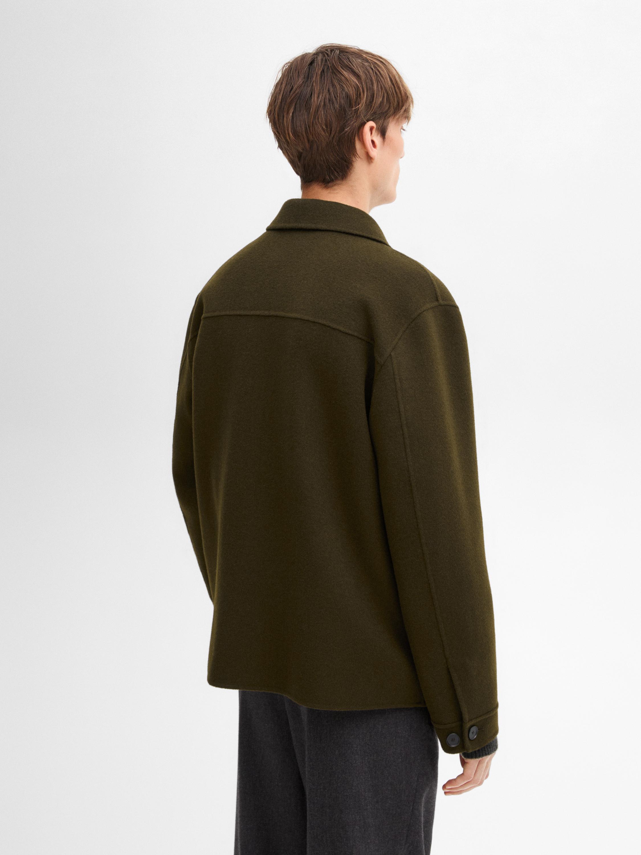 Wool jacket with double pockets - Khaki | ZARA United States Wool jacket with double pockets - Khaki | ZARA United States