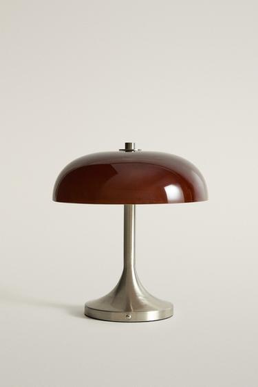 WIRELESS METAL HEMISPHERICAL MINI LAMP — Burgundy 1