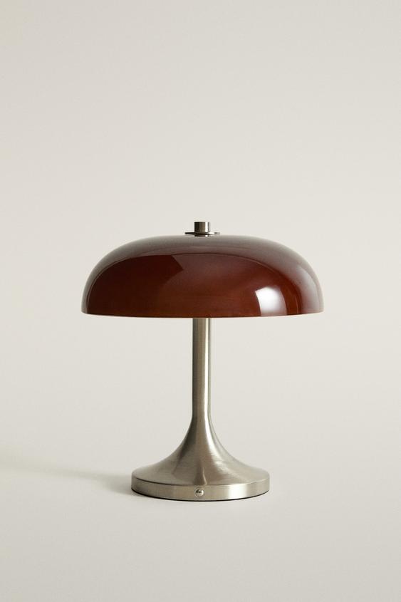 WIRELESS METAL HEMISPHERICAL MINI LAMP - Burgundy by Zara - Image 0
