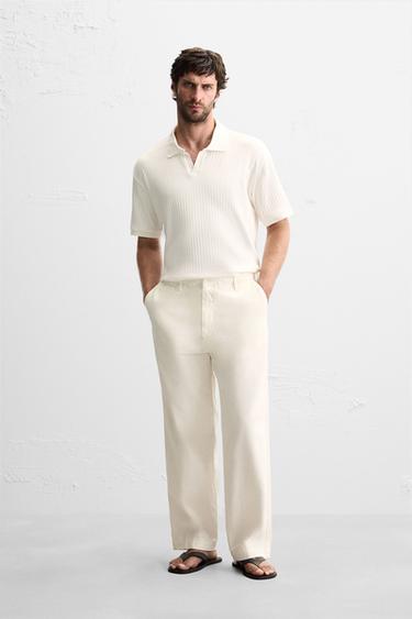 RIB POLO SHIRT - Ecru by Zara