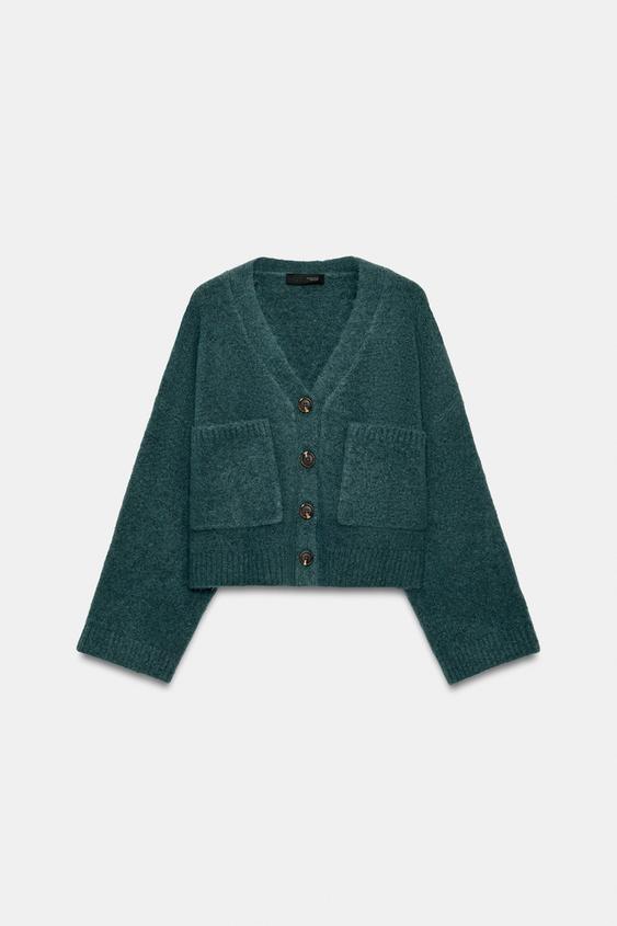 CHAQUETA PUNTO BOLSILLOS - Azul medio de Zara - Imagen 0