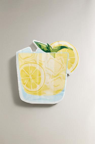 PACK OF LEMONADE PAPER NAPKINS (PACK OF 20) - Yellow by Zara - Image 0