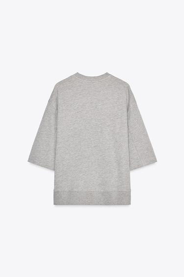FADED-EFFECT OVERSIZE SWEATSHIRT - Grey marl by Zara - Image 6