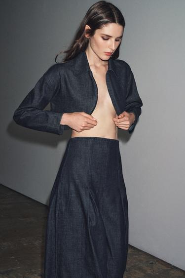 ZW COLLECTION DENIM BOLERO JACKET - Blue by Zara - Image 2