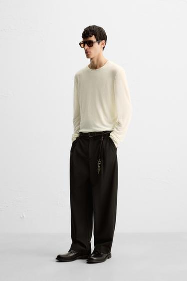SEMI-SHEER TEXTURED T-SHIRT - Ecru by Zara - Image 3