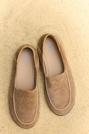 LEATHER LOAFERS - Brown by Zara