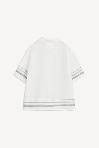 STRP SHRT ST - Écru / Vert de Zara - Image 4