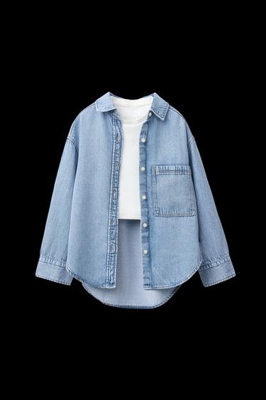 PACK JEANSHEMD MIT RIB-T-SHIRT - Blau von Zara - Bild 0