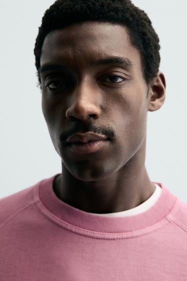SWEAT RAS-DU-COU LAVÉ BASIQUE - or rose de Zara - Image 4