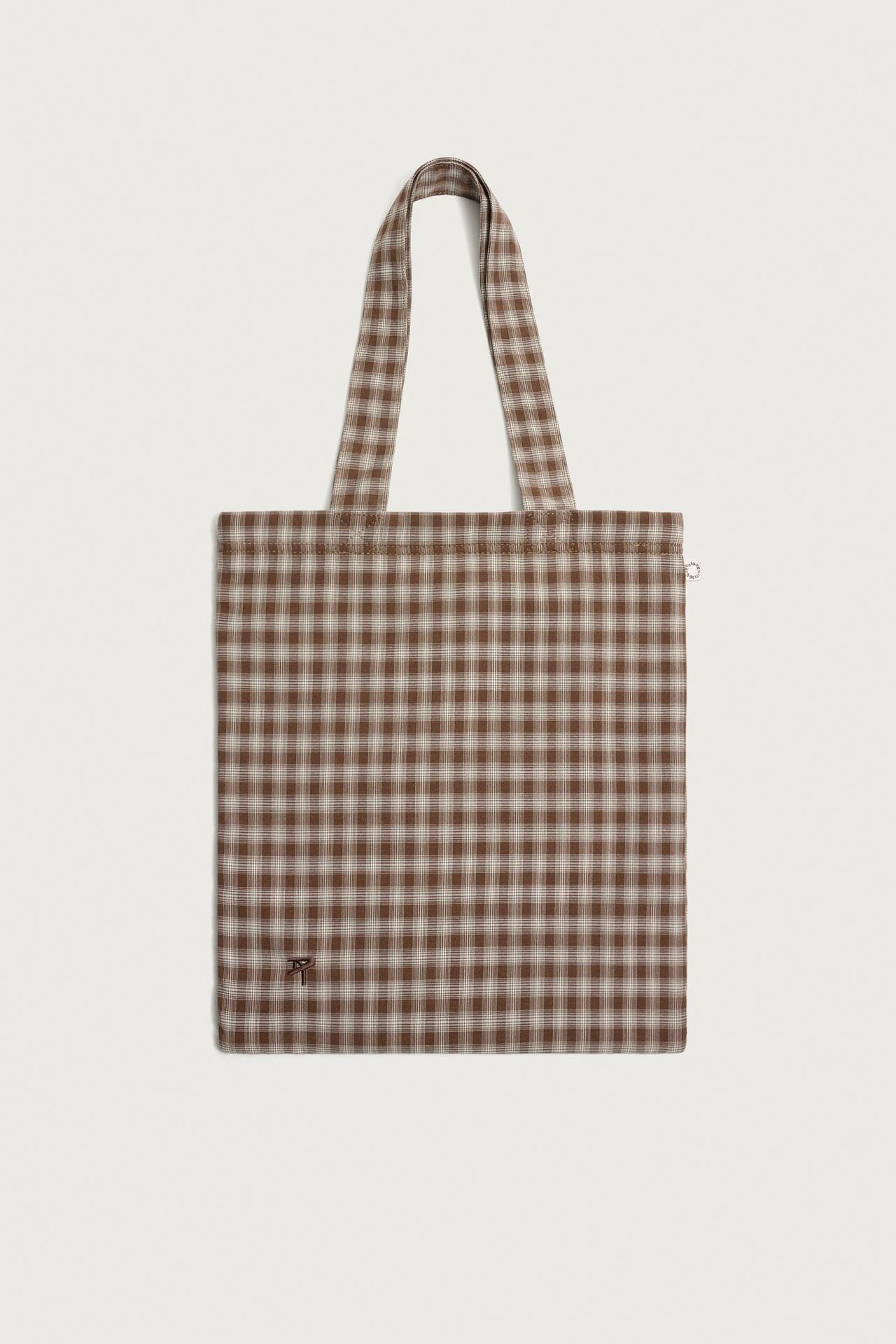 FABRIC SHOPPER BAG — Brown