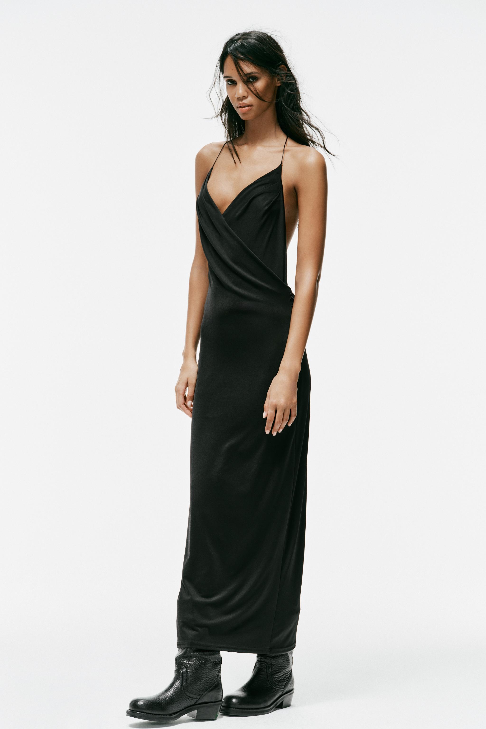 ROBE MI-LONGUE CROISÉE BRETELLES