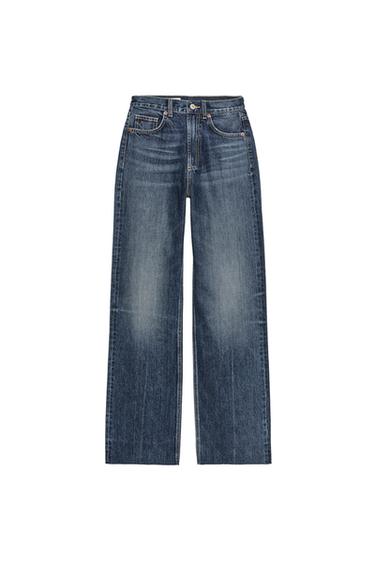 TRF WIDE-LEG HIGH-WAIST FULL LENGTH JEANS - Navy blue by Zara