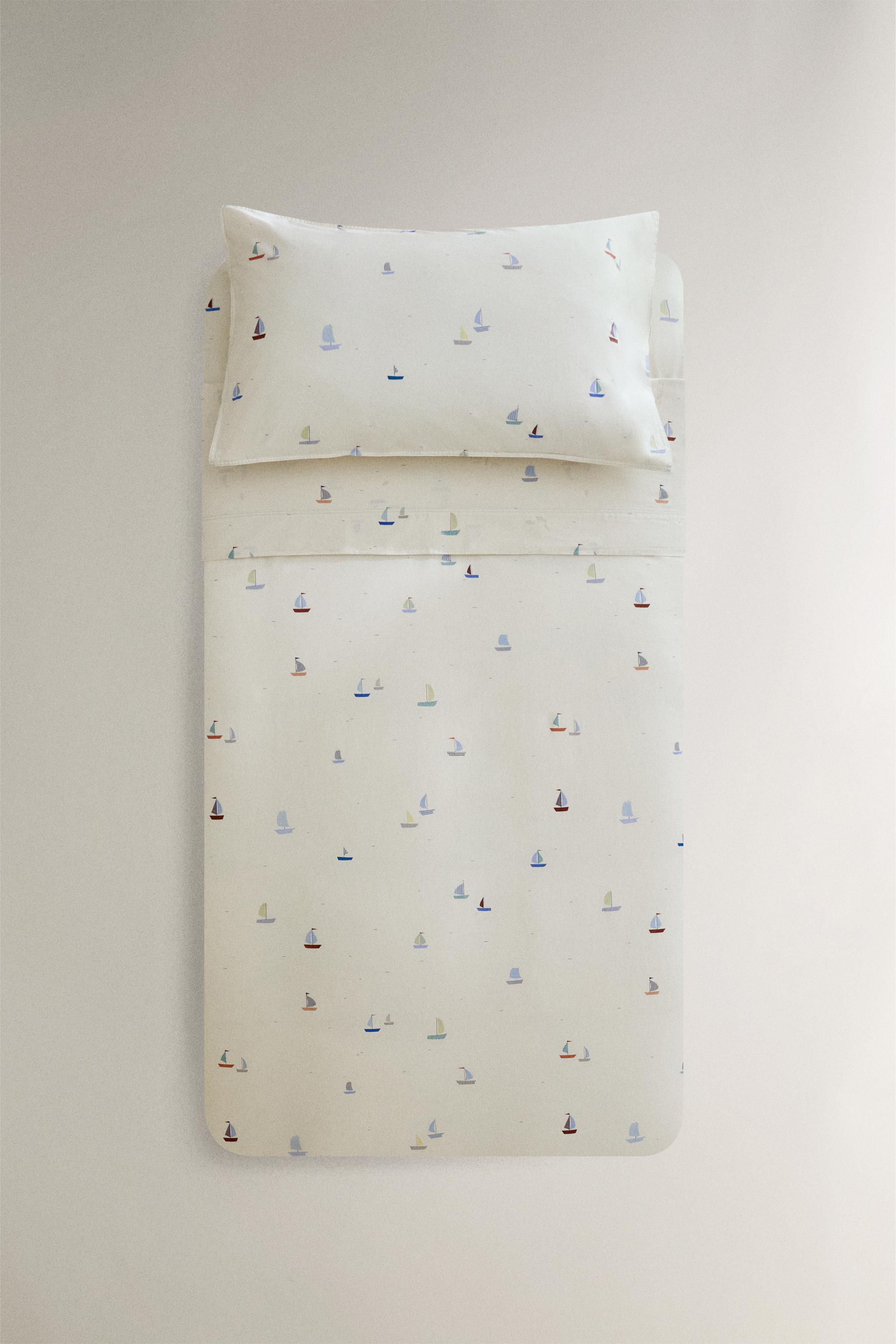 KIDS SAILBOAT COTTON DUVET COVER