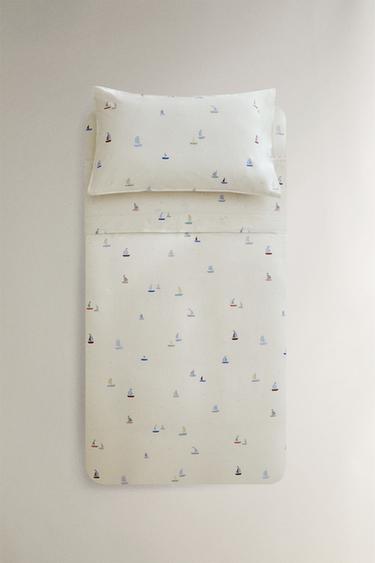 CAPA DE EDREDÃO INFANTIL DE ALGODÃO COM BARCOS - Multicolor da Zara - Imagem 0