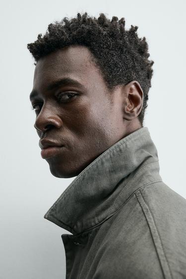 SOBRECAMISA LINO - ALGODÓN BOLSILLO - Gris de Zara