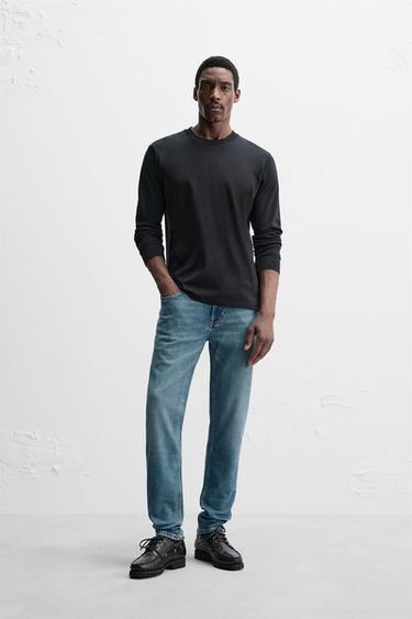 SLIM FIT JEANS - Mid-blue by Zara