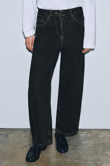 ZW COLLECTION ANKLE BALLOON MID-WAIST JEANS - Black by Zara