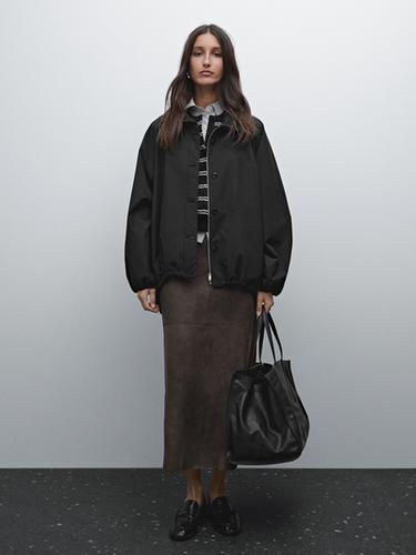 Zara Cotton blend puff parka - Black - Image 0