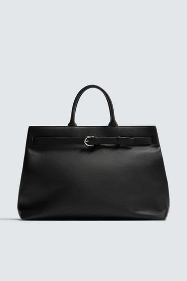 LEATHER BELT HANDBAG - Black by Zara